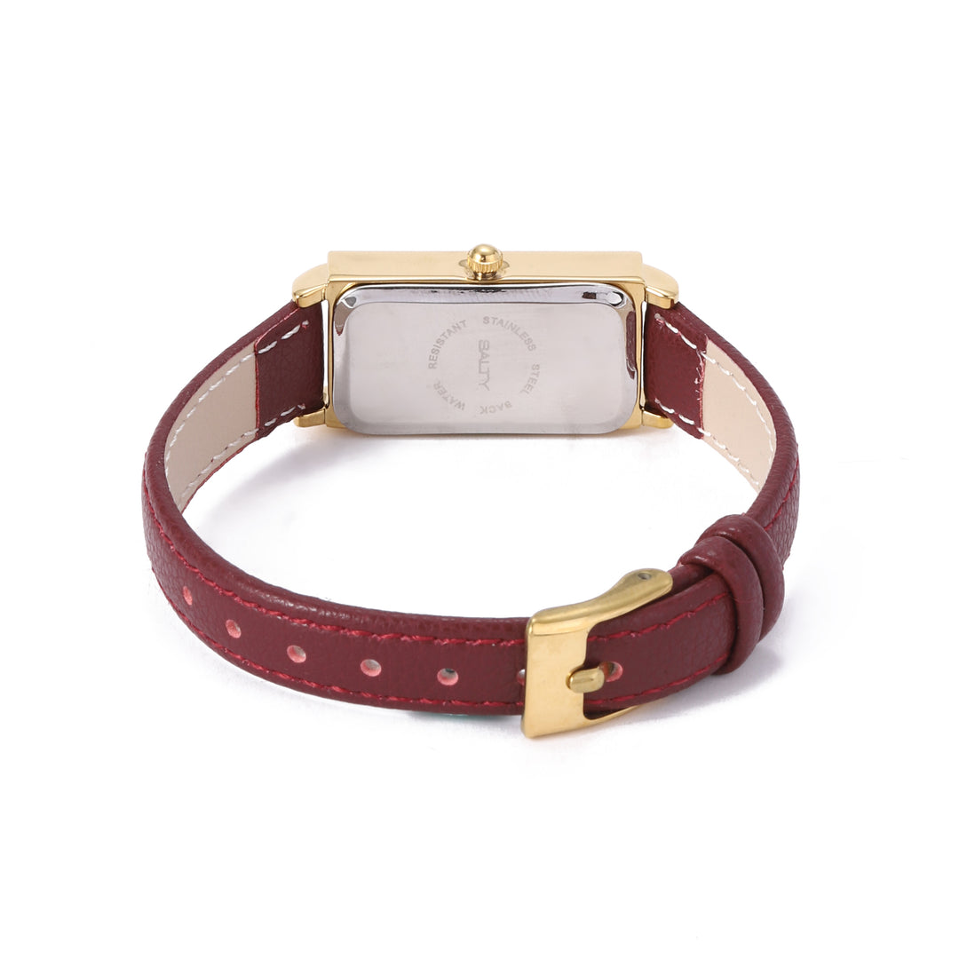 Wine Classic Leather Strap Analog Watch