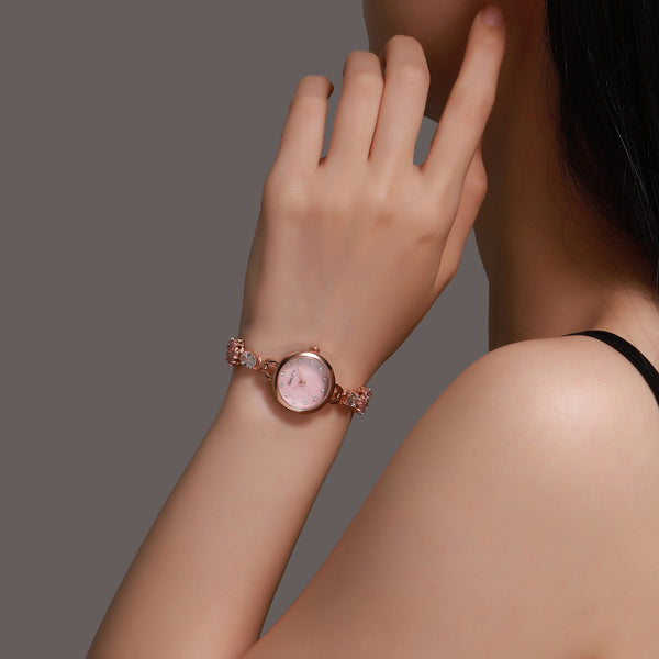 Rose Quartz Watch Bracelet Stack