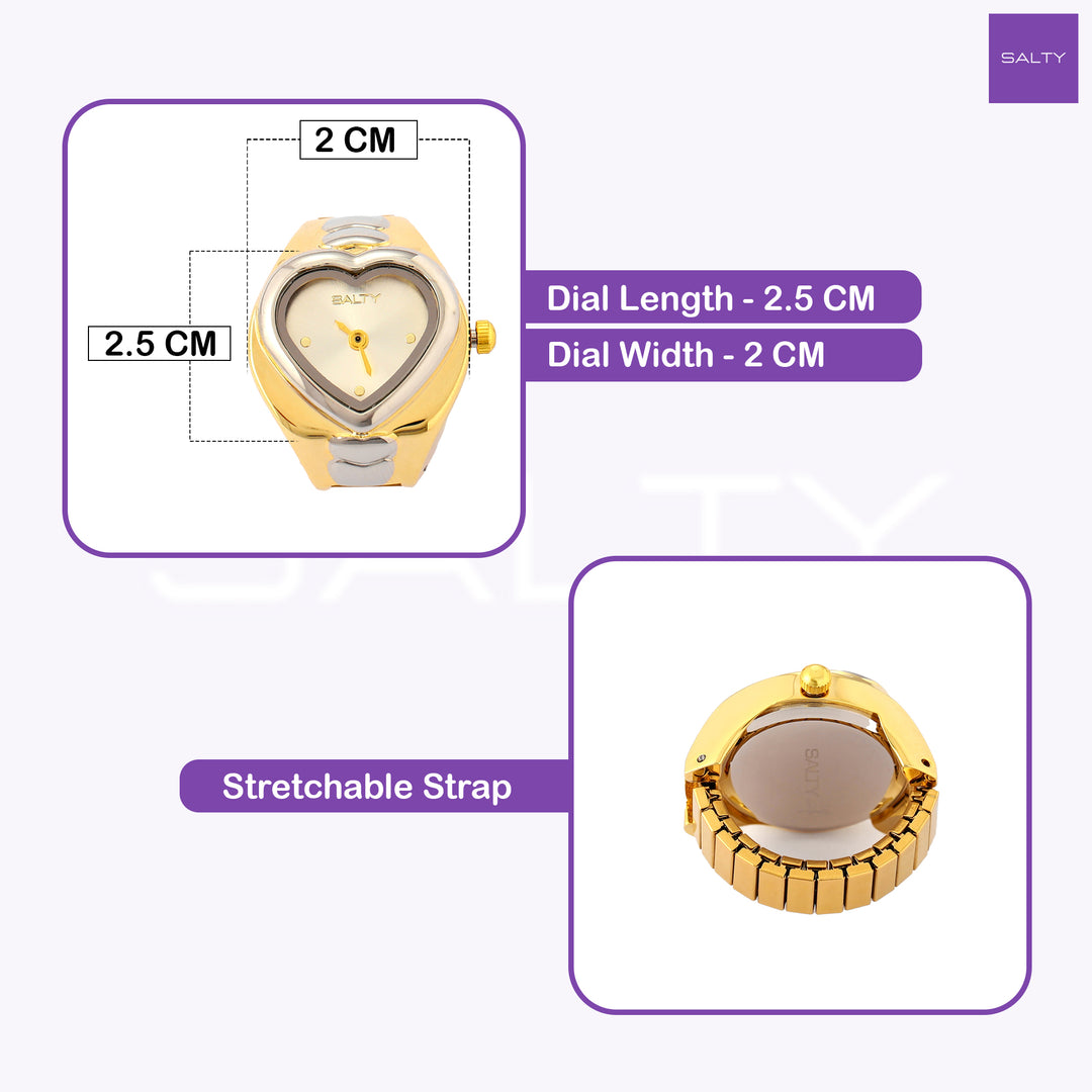 HeartTime Watch Ring - Gold