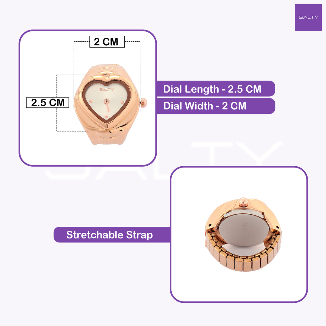 HeartTime Watch Ring - Rosegold