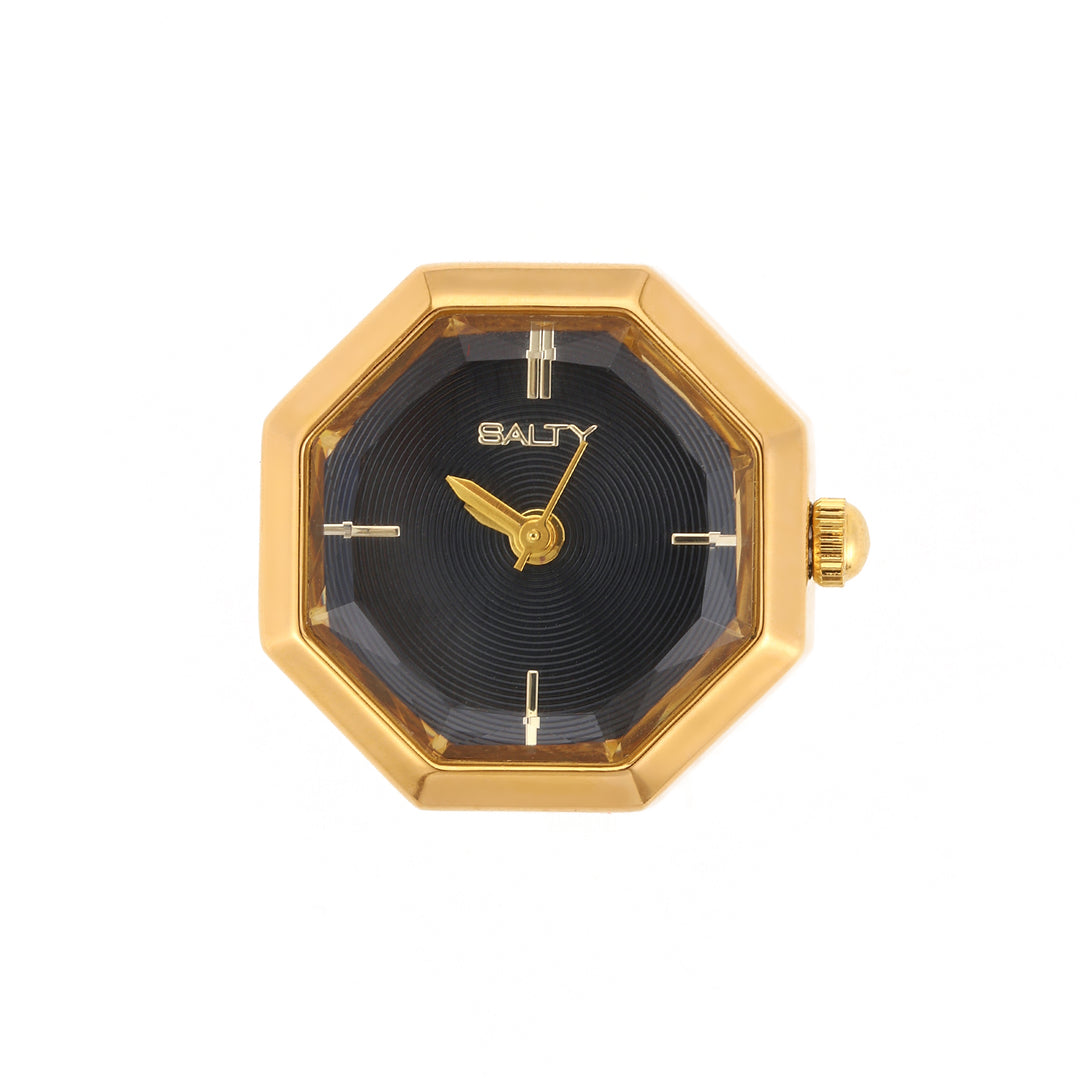 Octagon Golden Hour Watch Ring - Black