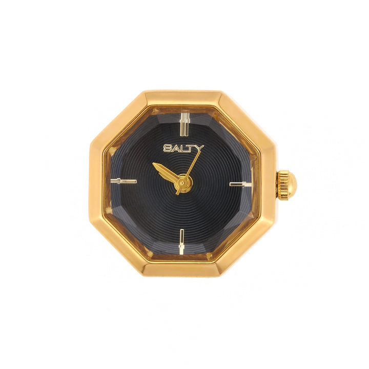 Octagon Golden Hour Watch Ring - Black