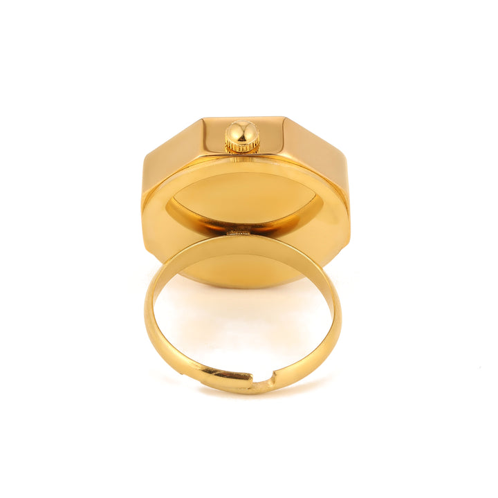 Octagon Golden Hour Watch Ring - Black