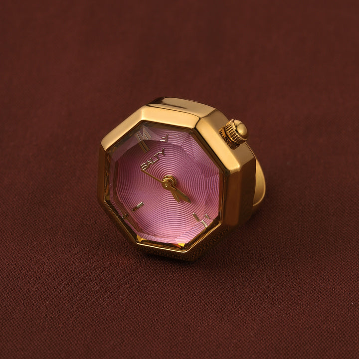Octagon Golden Hour Watch Ring - Gold