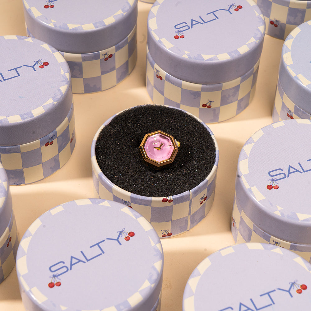 Octagon Golden Hour Watch Ring - Gold