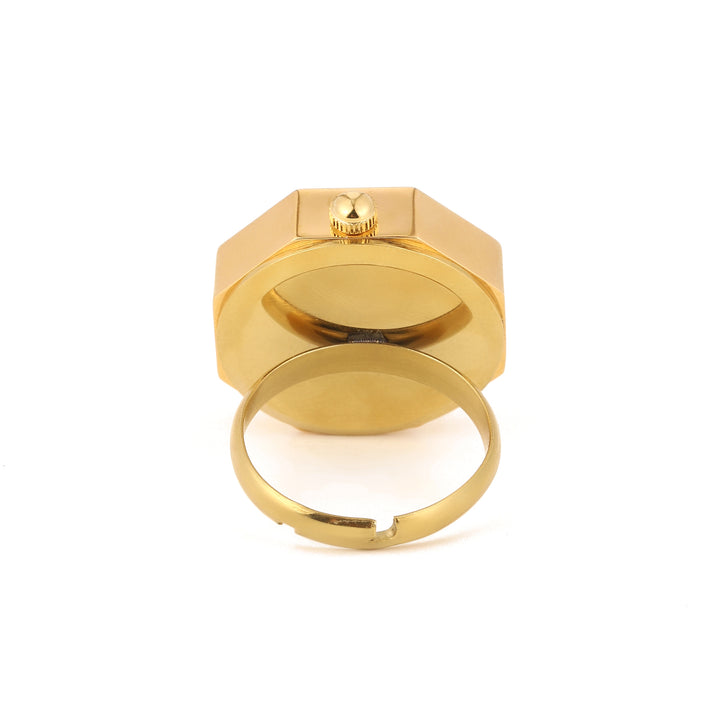 Octagon Golden Hour Watch Ring - Gold