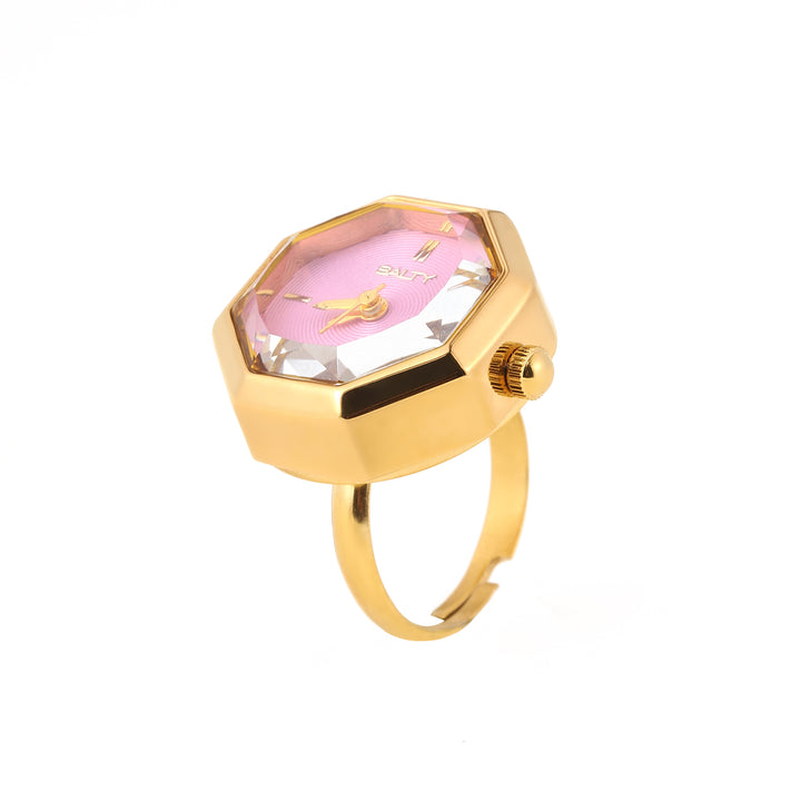 Octagon Golden Hour Watch Ring - Gold