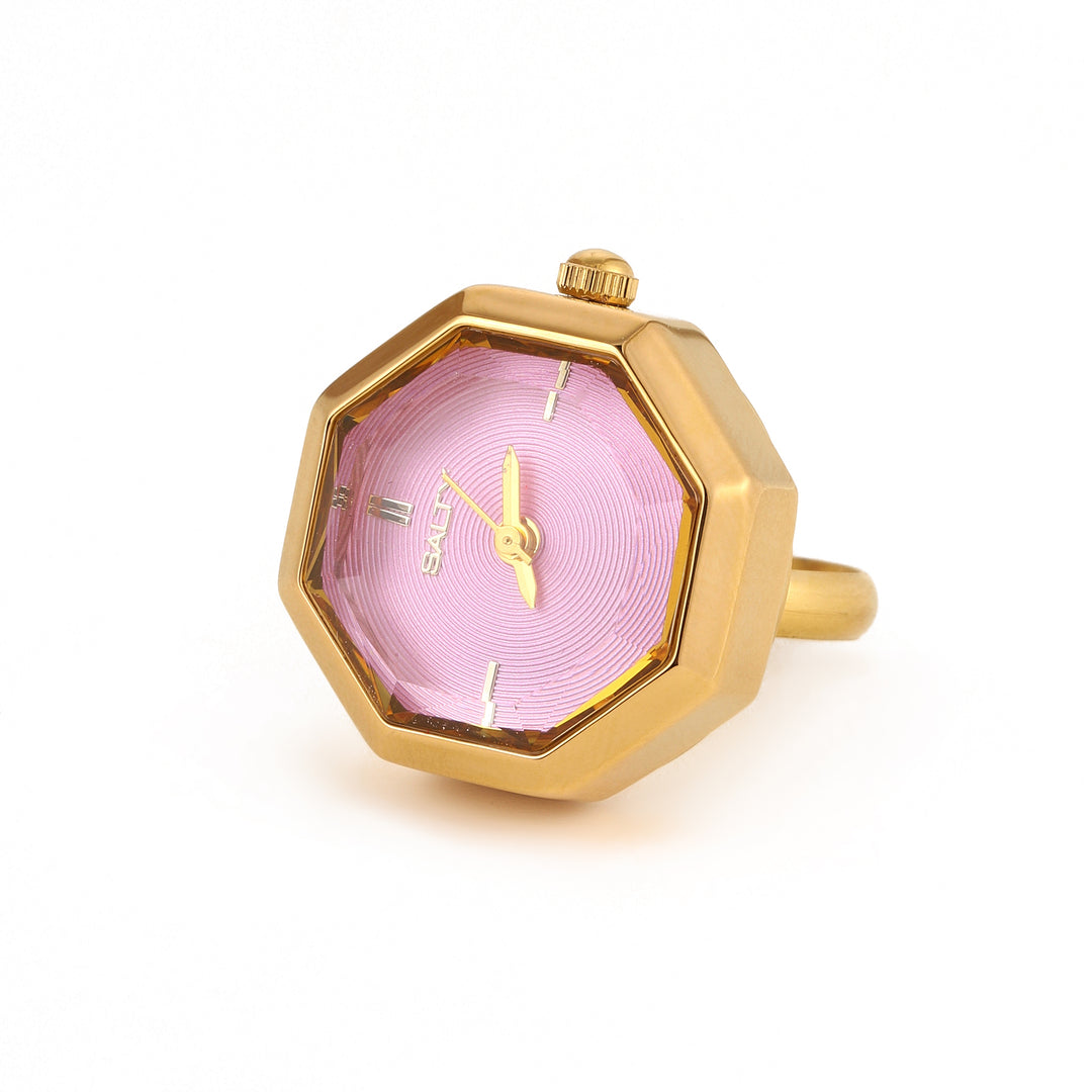 Octagon Golden Hour Watch Ring - Gold