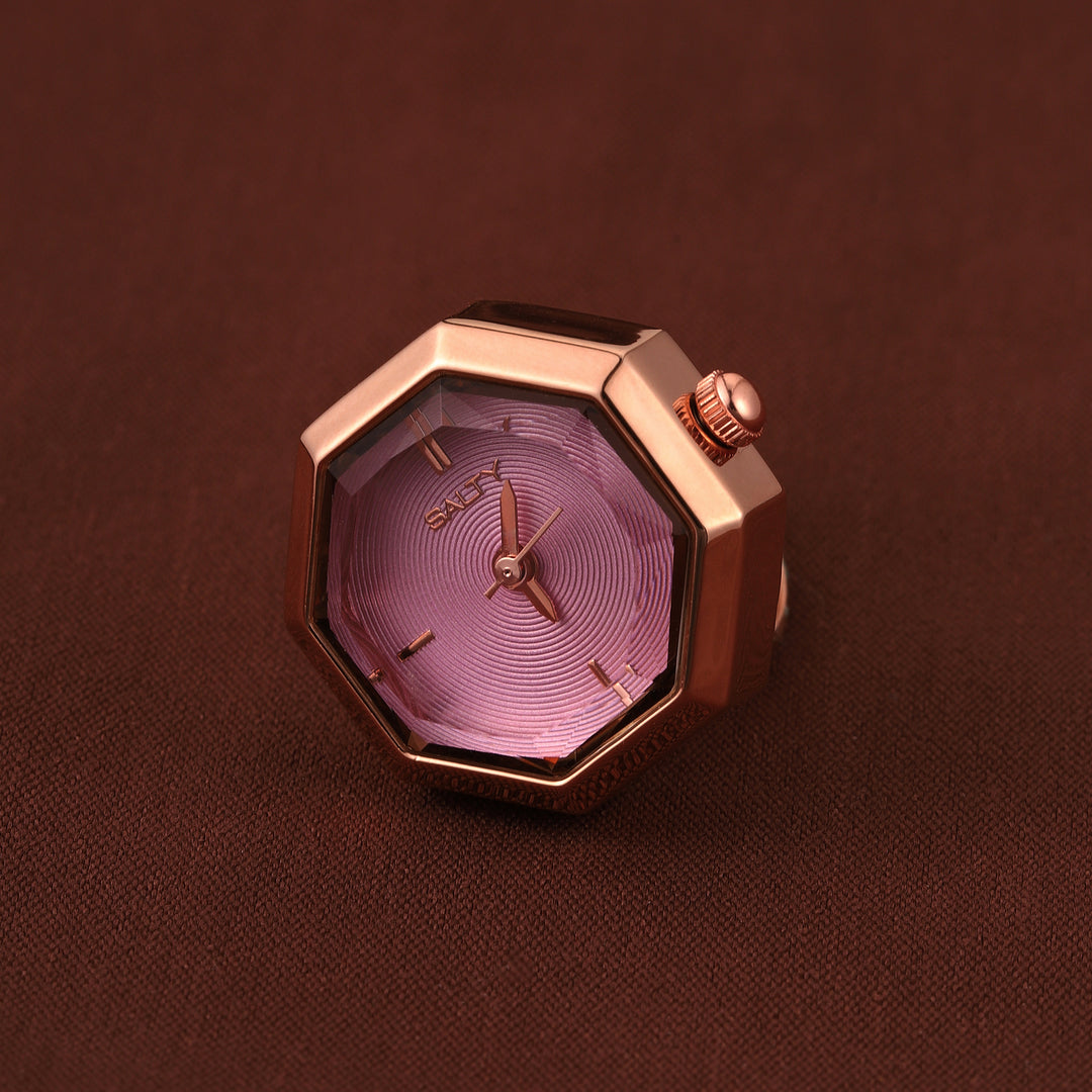 Octagon Golden Hour Watch Ring - Rosegold