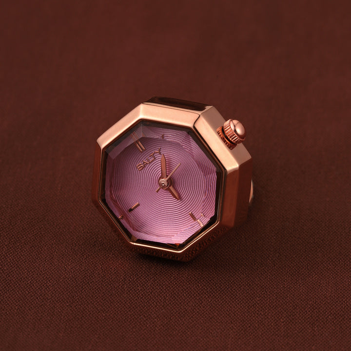 Octagon Golden Hour Watch Ring - Rosegold