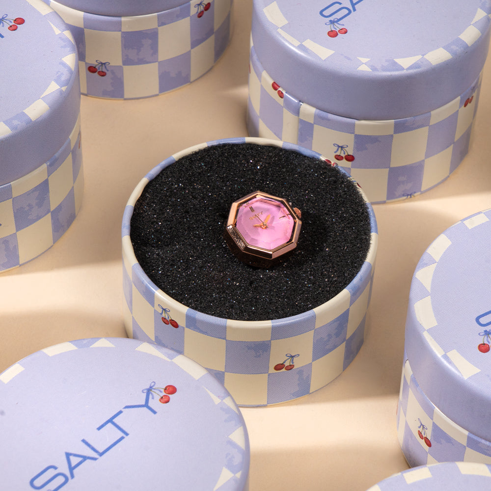 Octagon Golden Hour Watch Ring - Rosegold
