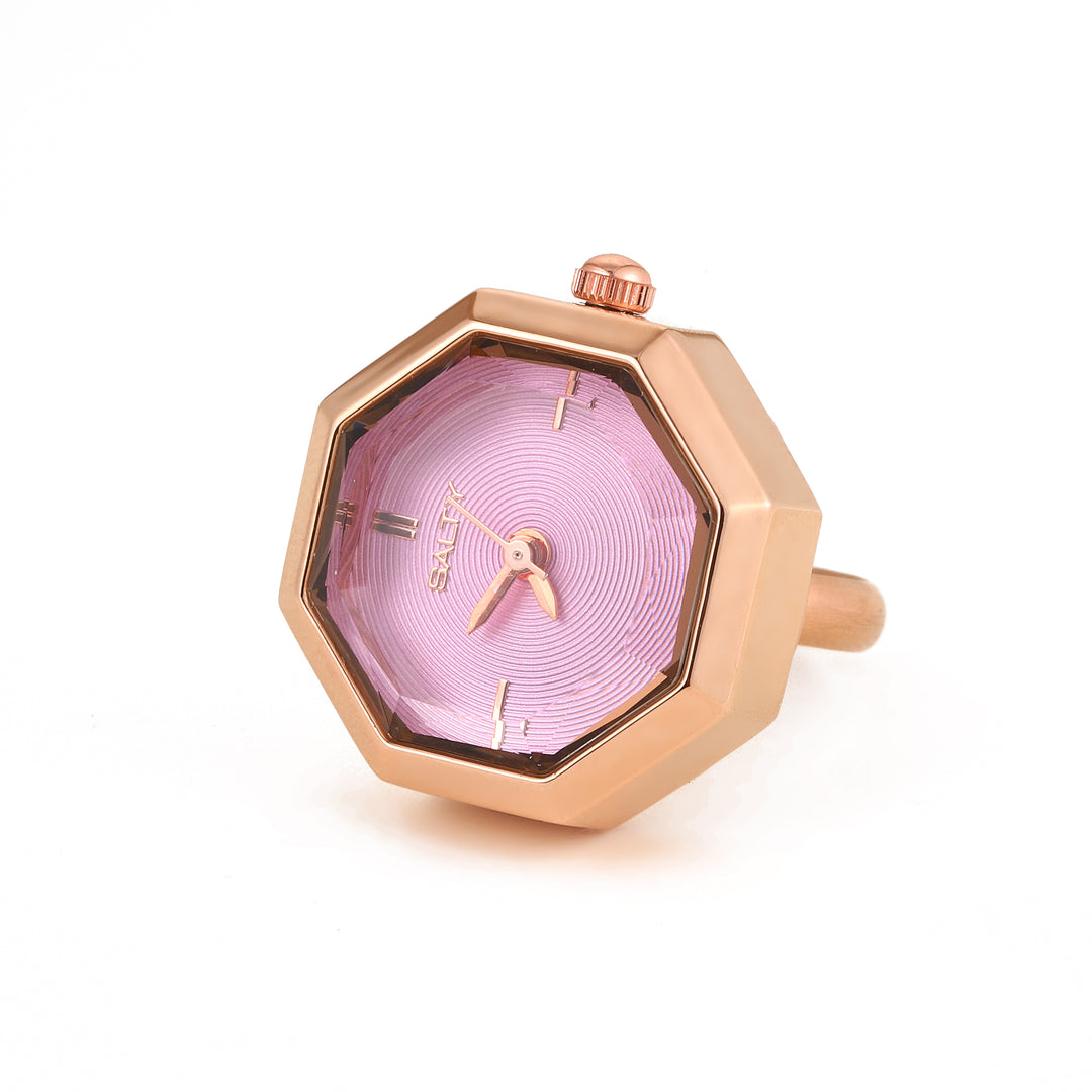 Octagon Golden Hour Watch Ring - Rosegold