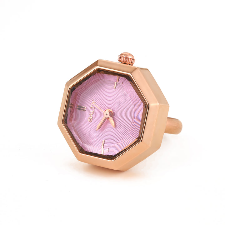 Octagon Golden Hour Watch Ring - Rosegold