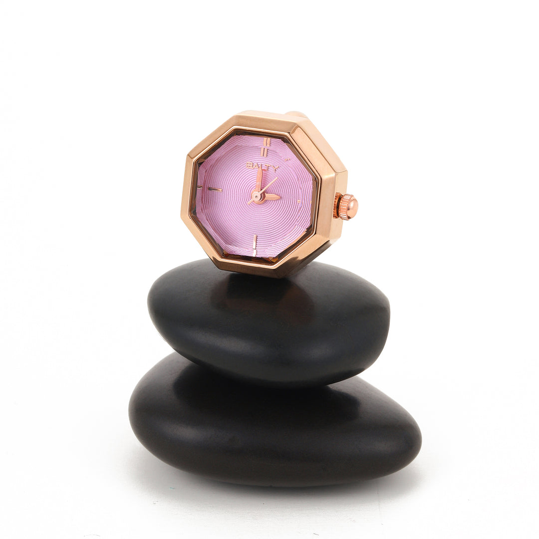 Octagon Golden Hour Watch Ring - Rosegold
