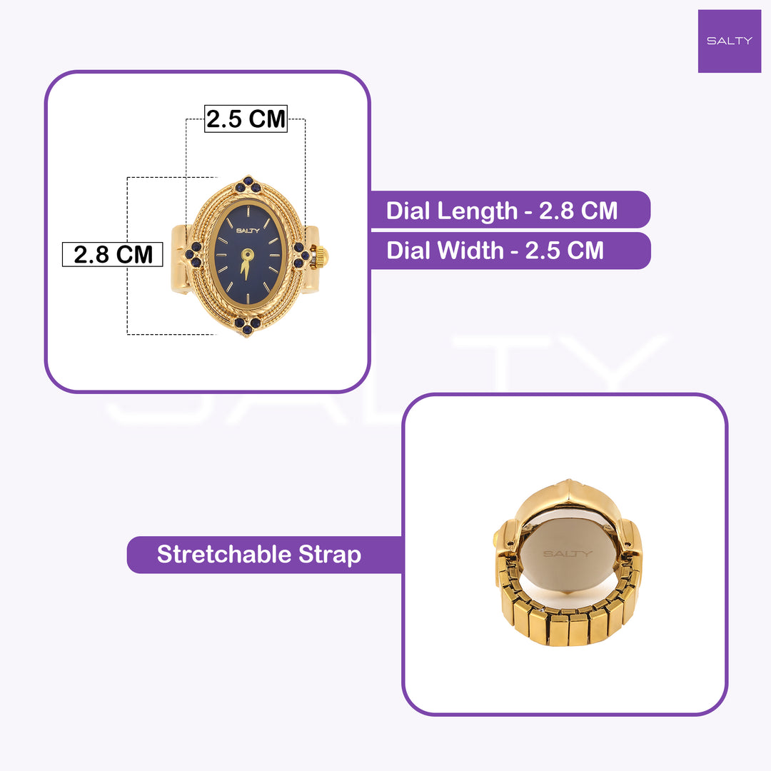 Royale Rope Style Watch Ring - Blue