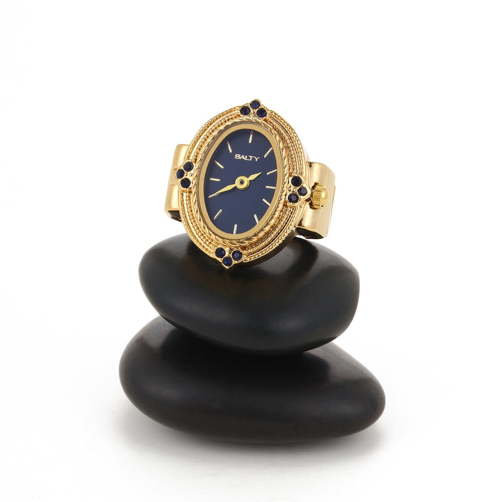 Royale Rope Style Watch Ring - Blue