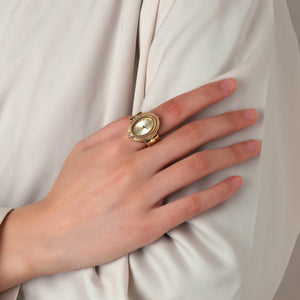 Royale Rope Style Watch Ring - Gold