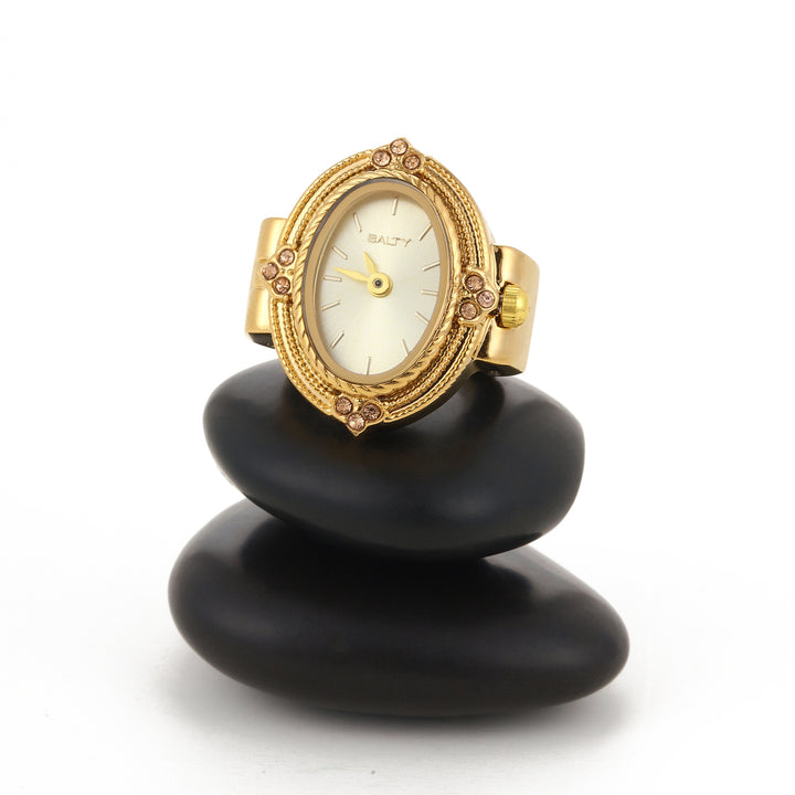 Royale Rope Style Watch Ring - Gold