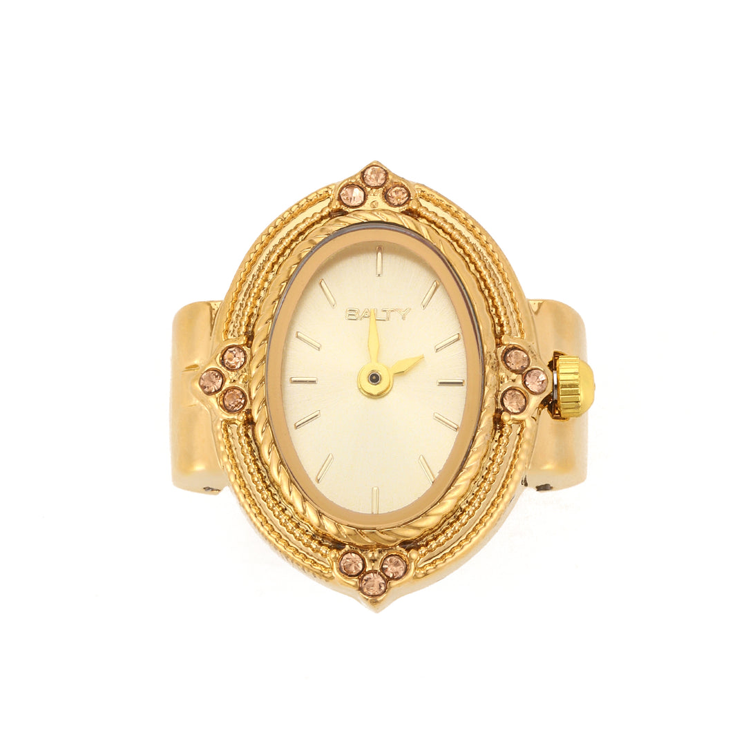 Royale Rope Style Watch Ring - Gold