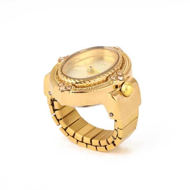 Royale Rope Style Watch Ring - Gold