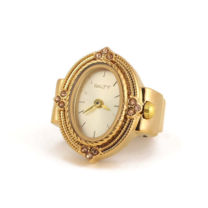 Royale Rope Style Watch Ring - Gold