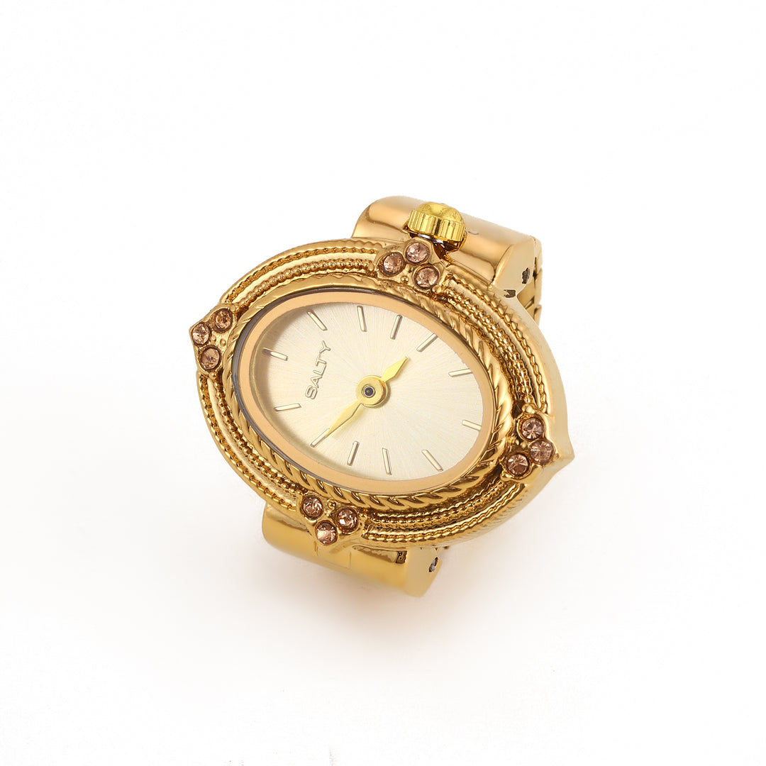 Royale Rope Style Watch Ring - Gold
