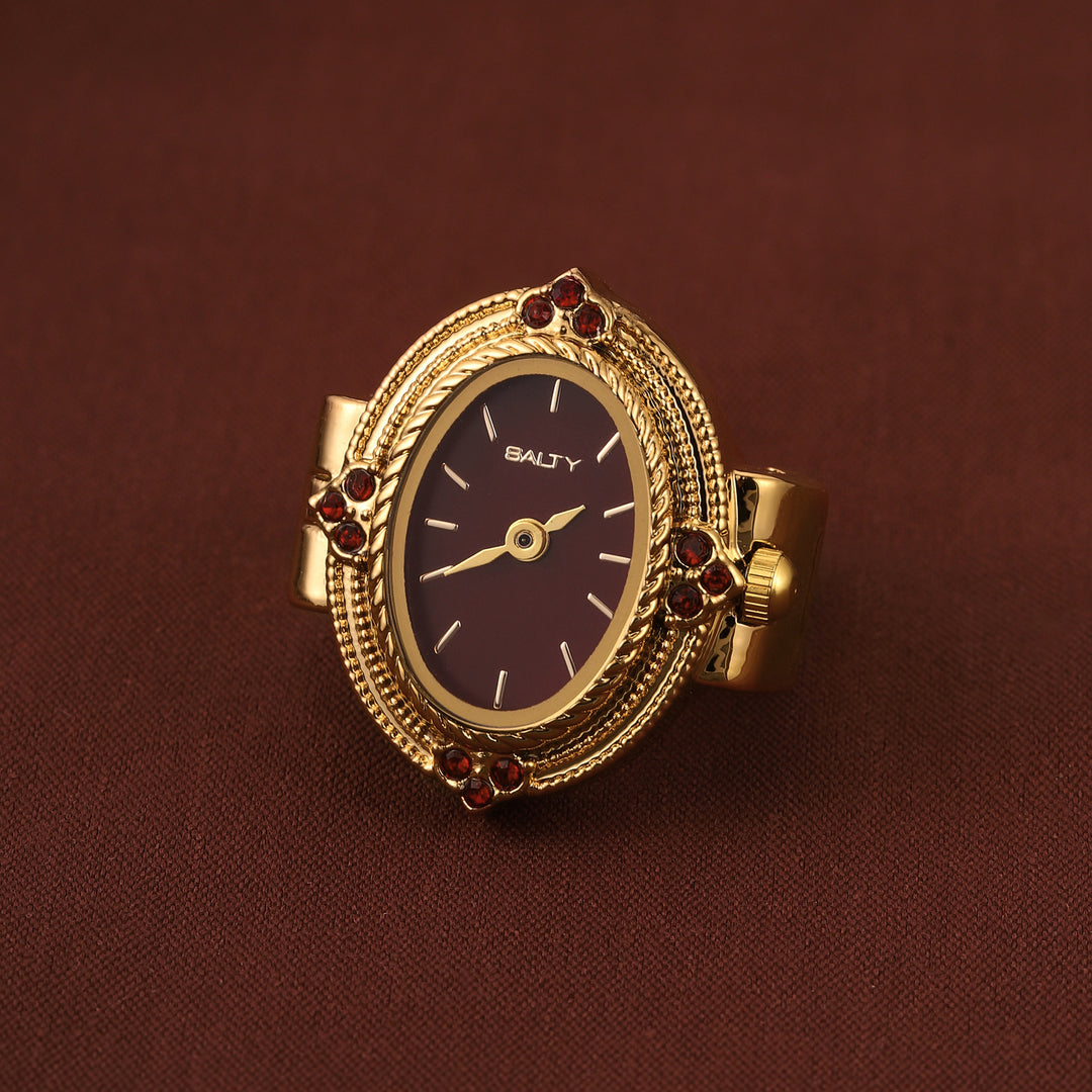 Royale Rope Style Watch Ring - Red