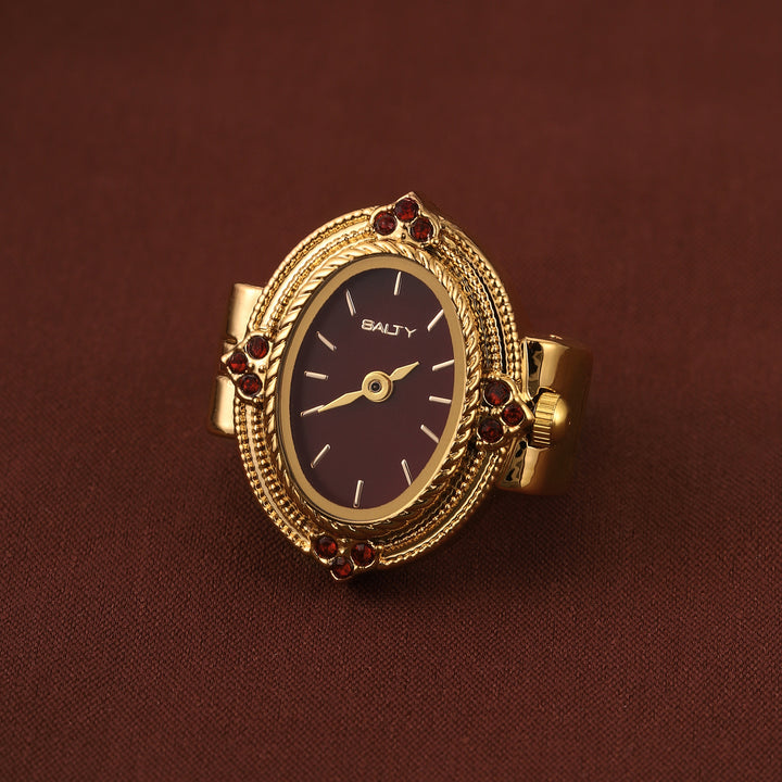 Royale Rope Style Watch Ring - Red