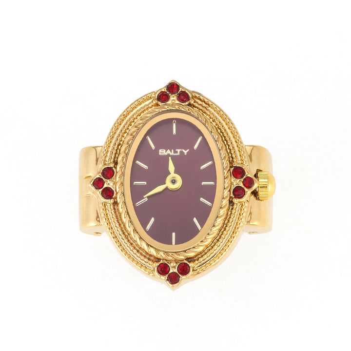 Royale Rope Style Watch Ring - Red