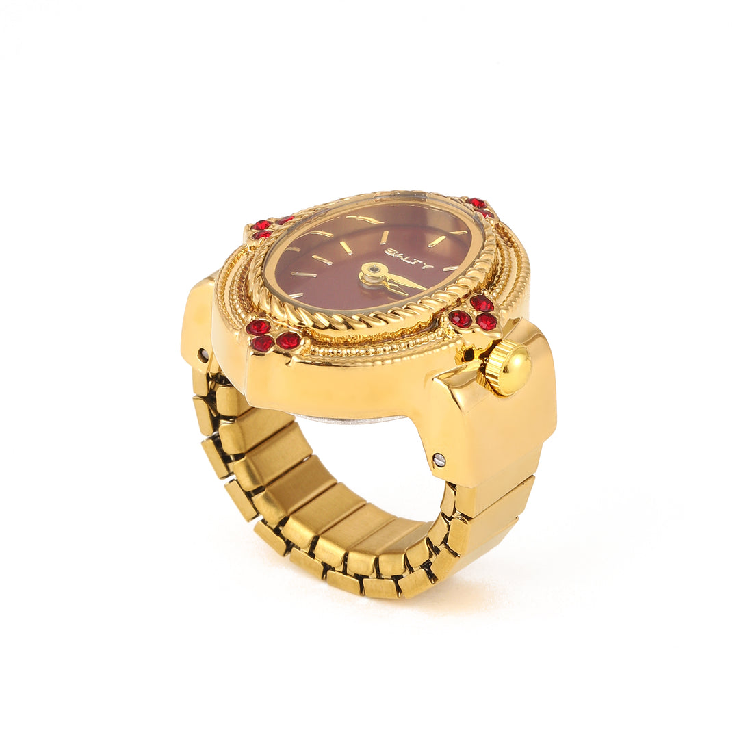 Royale Rope Style Watch Ring - Red