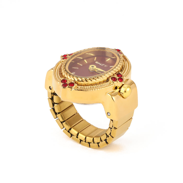Royale Rope Style Watch Ring - Red
