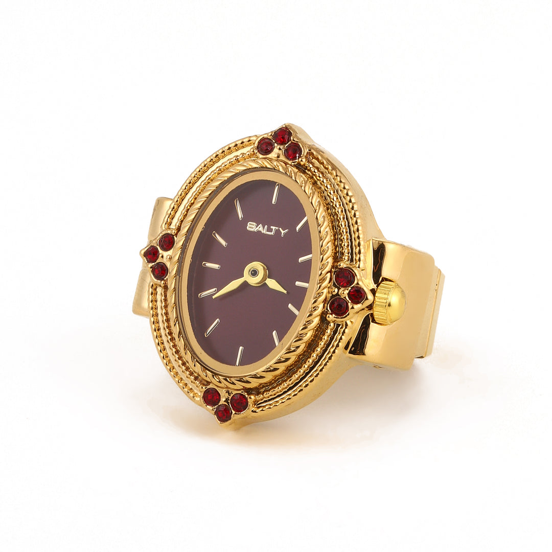 Royale Rope Style Watch Ring - Red