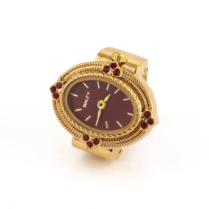 Royale Rope Style Watch Ring - Red