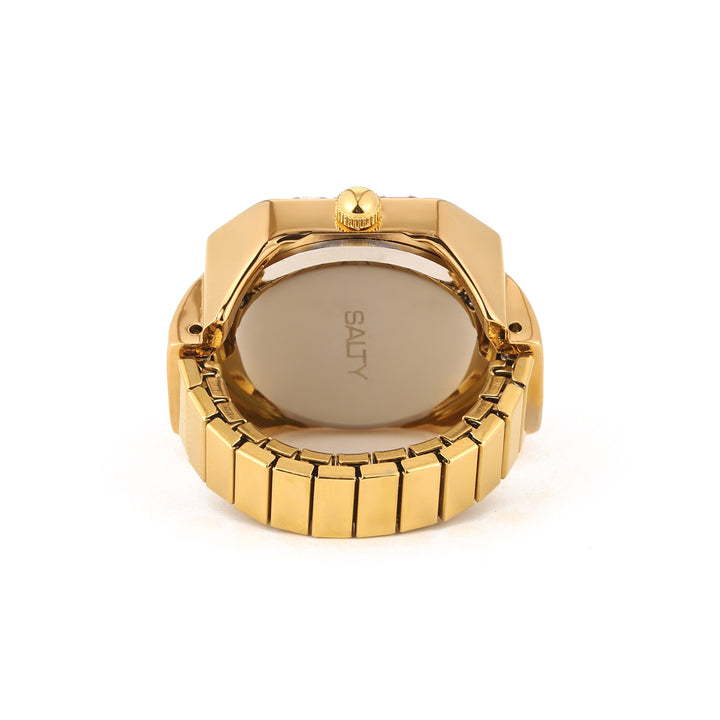 Sofia Prism Studded Octagon Watch Ring - Purple