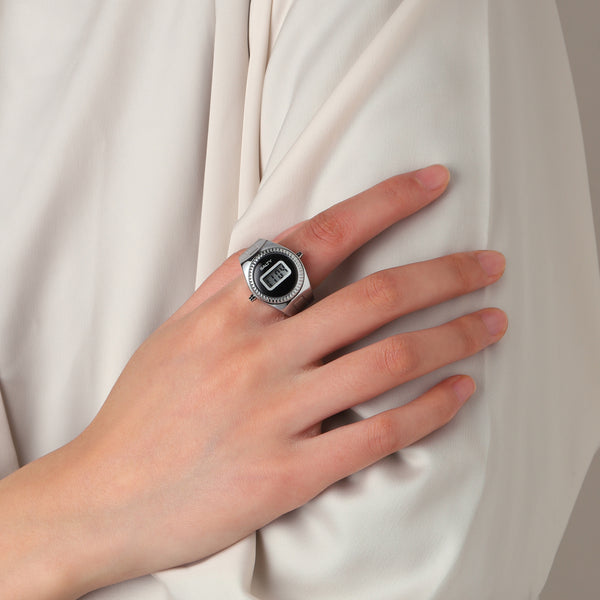 TimeLoop Watch Ring For Men - Silver