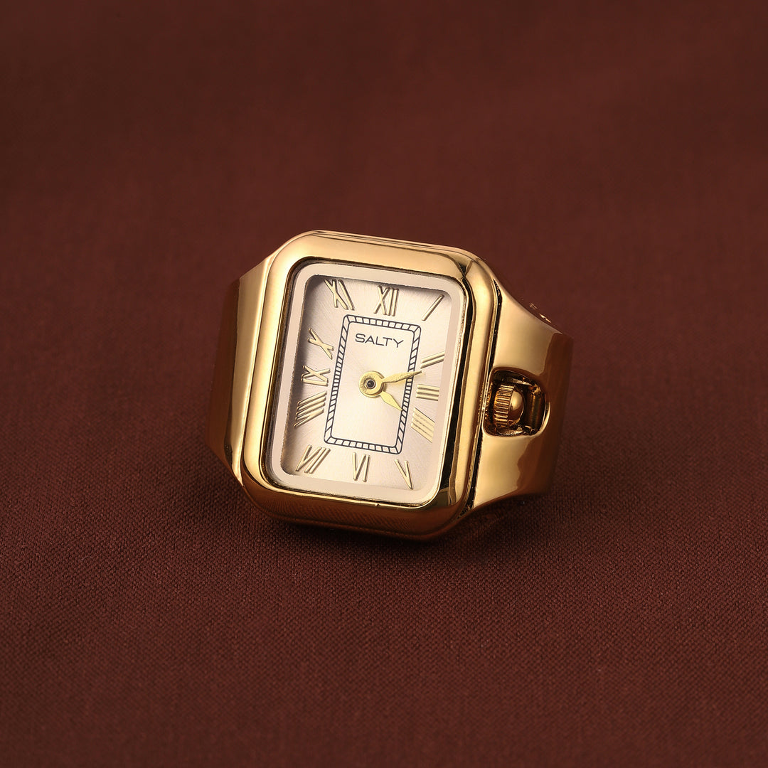 Time As Style Watch Ring - Gold