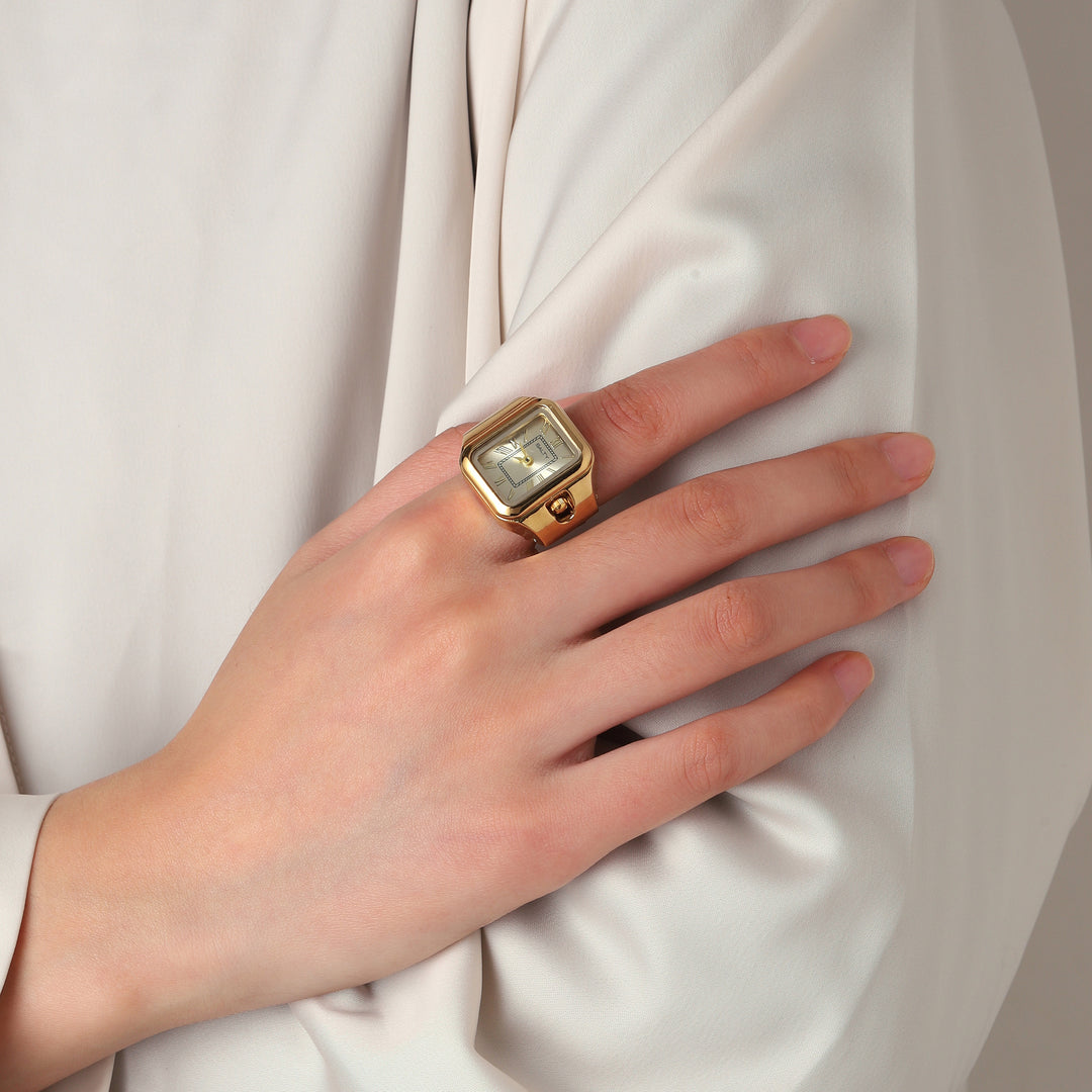 Time As Style Watch Ring - Gold