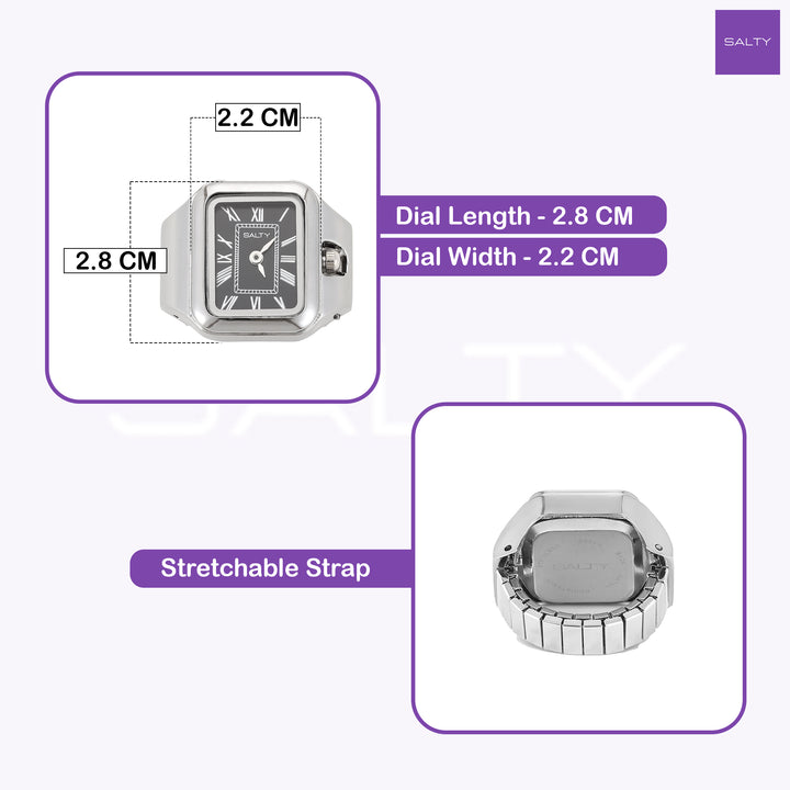 Time As Style Watch Ring - Silver