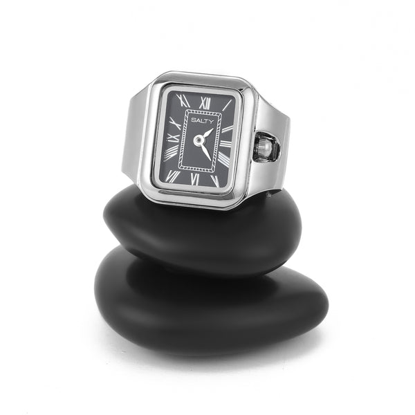 Time As Style Watch Ring For Men- Silver