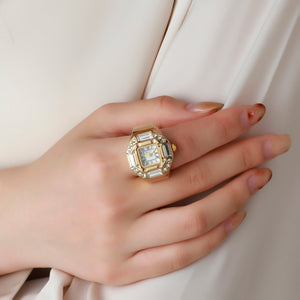 Crystal Time Watch Ring - Gold | Salty