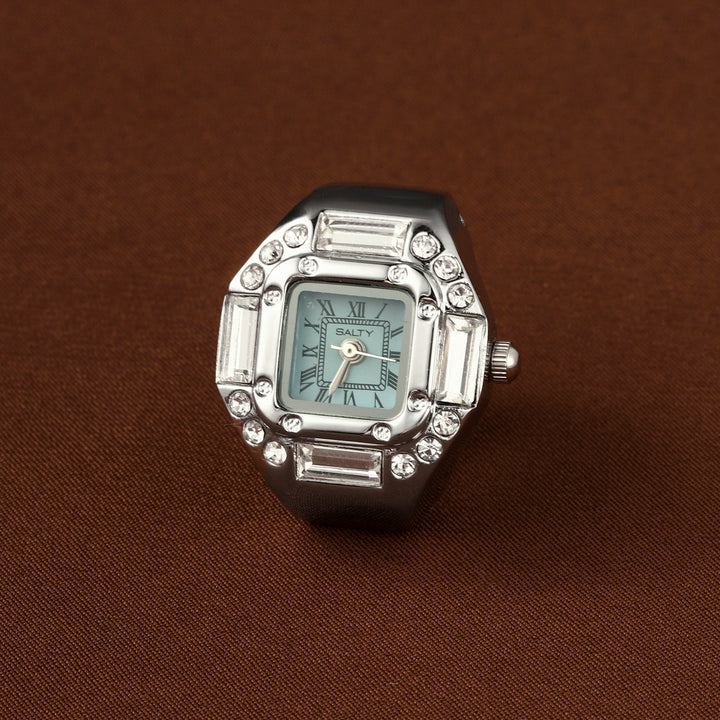 Crystal Time Watch Ring - Cyan | Salty
