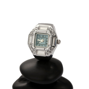 Crystal Time Watch Ring - Cyan | Salty