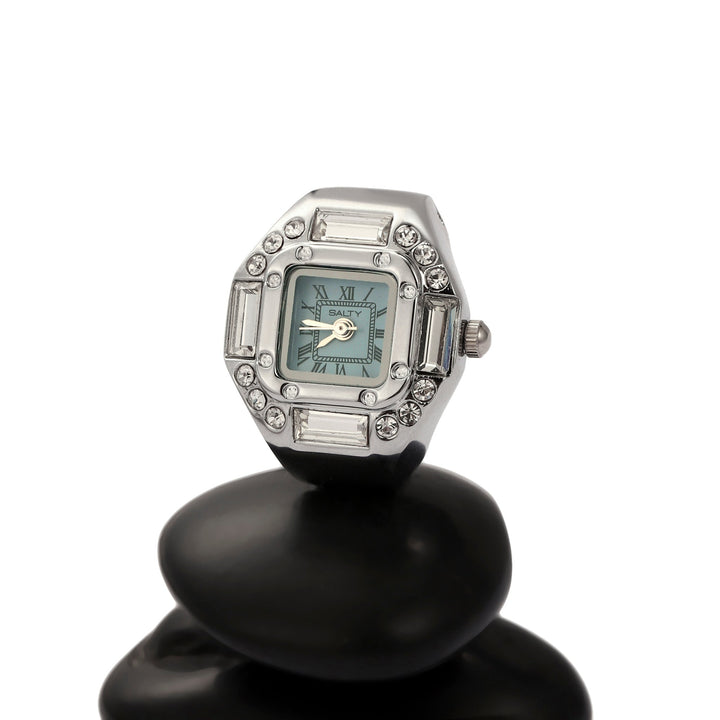 Crystal Time Watch Ring - Cyan | Salty