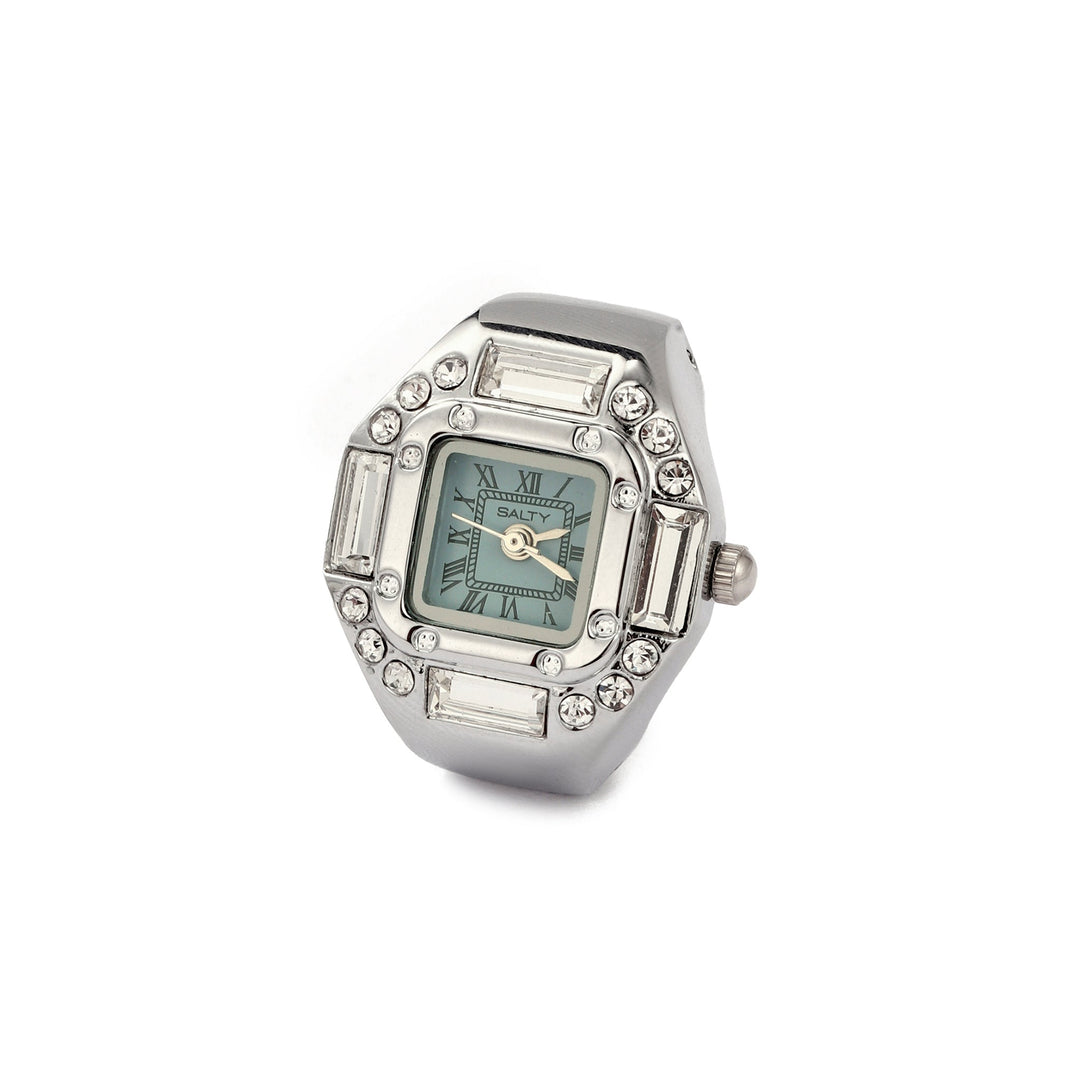 Crystal Time Watch Ring - Cyan | Salty
