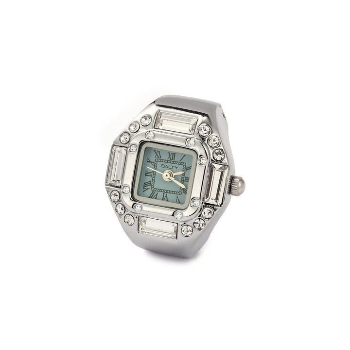 Crystal Time Watch Ring - Cyan | Salty