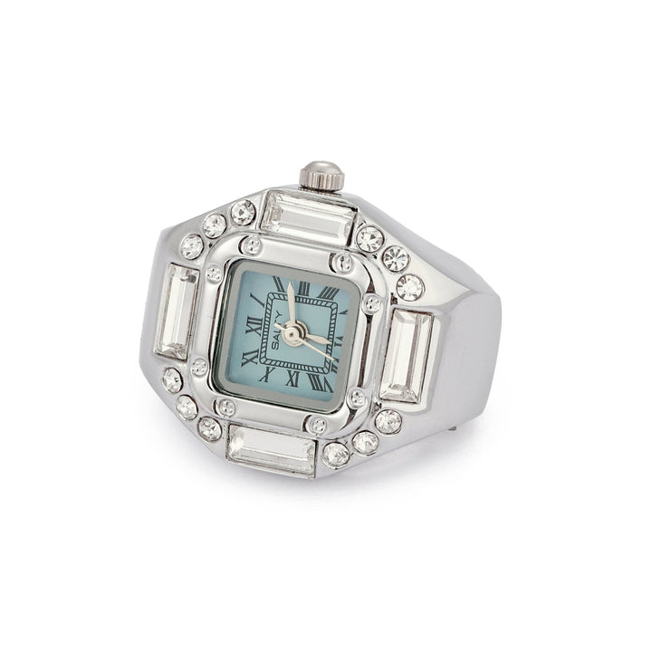 Crystal Time Watch Ring - Cyan | Salty