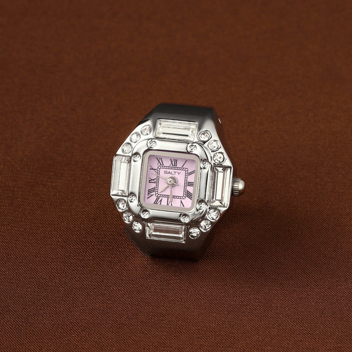 Crystal Time Watch Ring - Pink | Salty