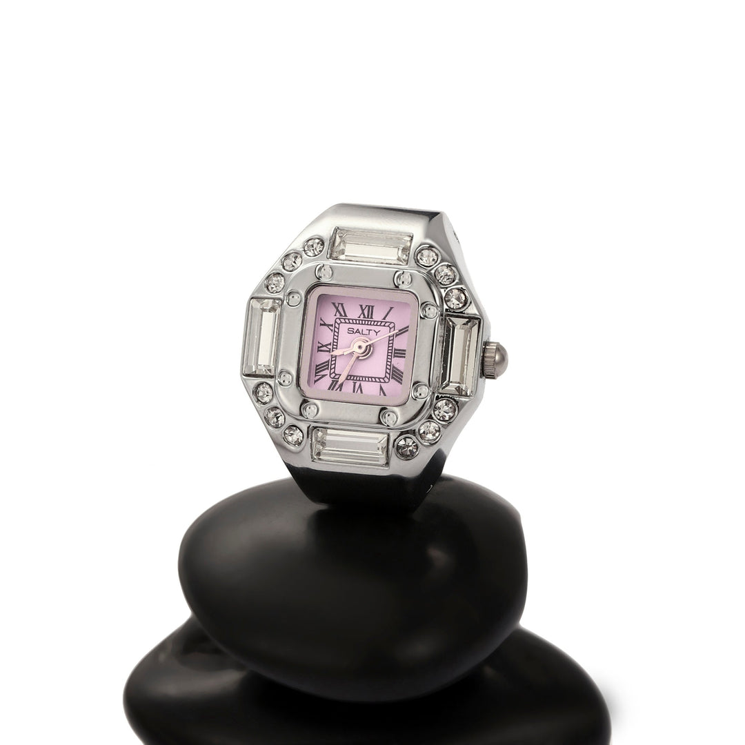 Crystal Time Watch Ring - Pink | Salty