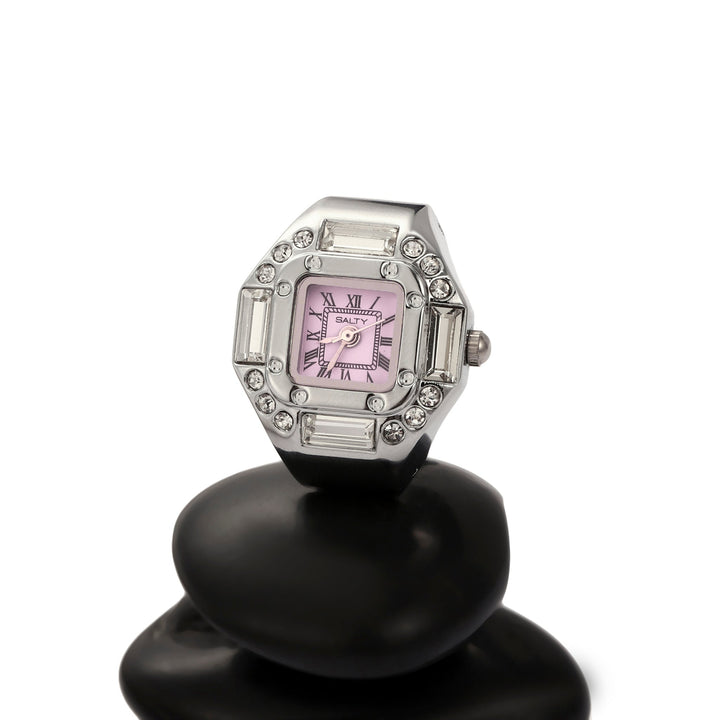 Crystal Time Watch Ring - Pink | Salty