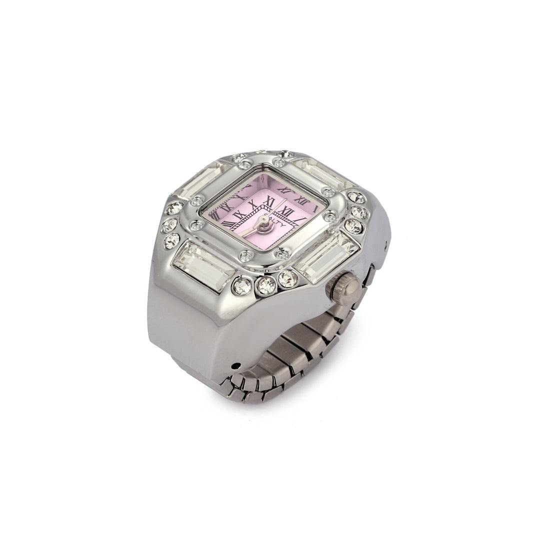 Crystal Time Watch Ring - Pink | Salty